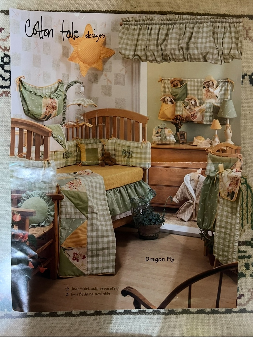 Cotton Tale Designs Dragon Fly Nursery Bedding Set - Green & Yellow